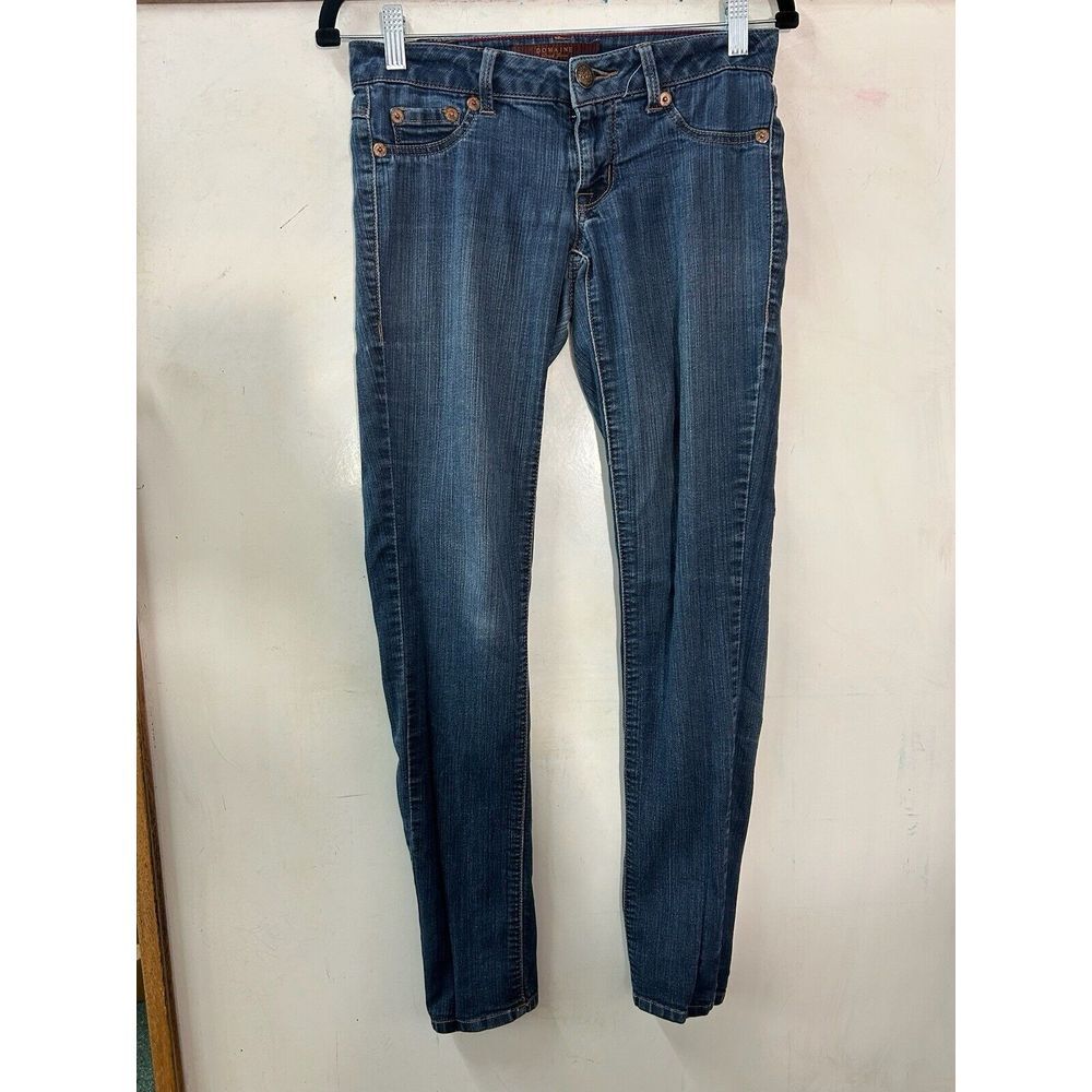 Domaine Brand Jeans Womens Skinny Denim Size 1 Blue‎ Embroidered Pockets